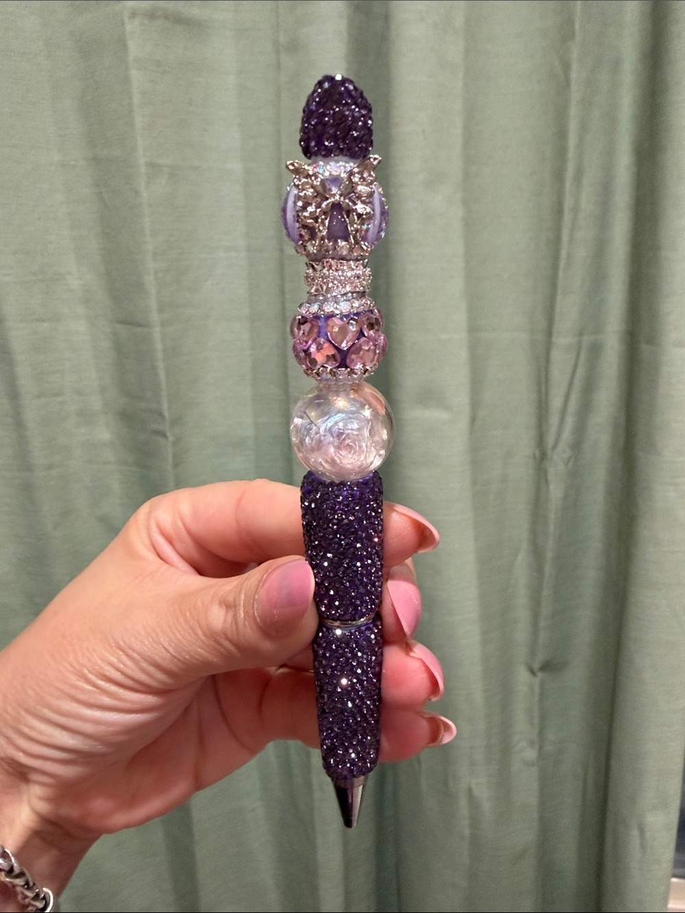 Bearded Lux Sparkle Purple Ballpoint Pen - Women Accessories